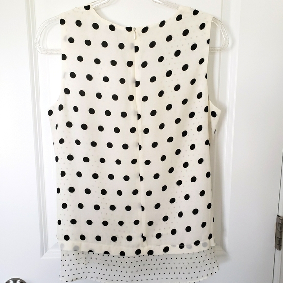 Rose + Olive Sleeveless Polka Dot Blouse - Picture 6 of 12